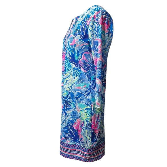 Lilly Pulitzer UPF 50+ Nadine Dress Chilly Lilly Saltwater Blue M - Picture 8 of 13